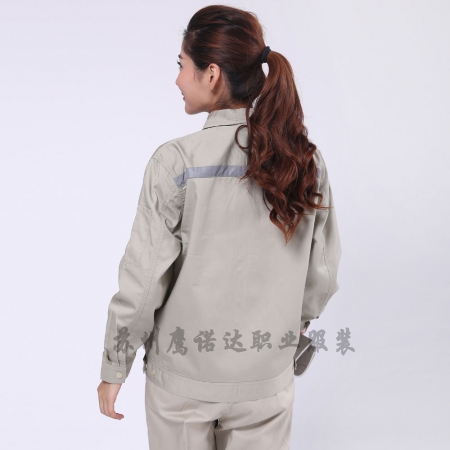 米色拼藏青CVC紗卡生產(chǎn)加工工作服批發(fā)AC112-SC